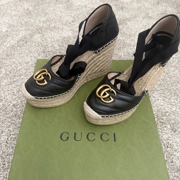 Gucci Leather Platform Espadrilles - Picture 2 of 8